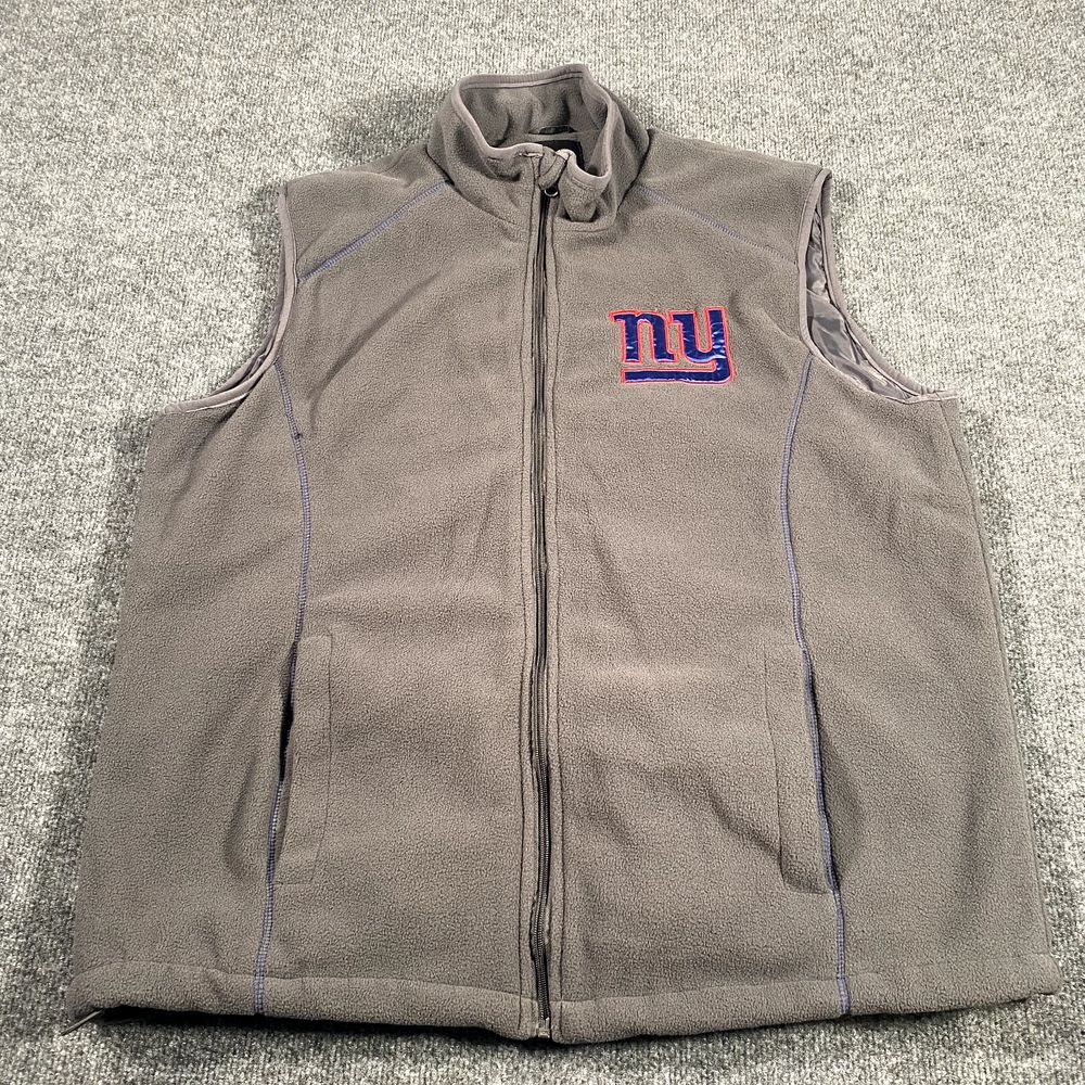 New York Giants Mens Large Full Zip Fleece Vest NFL Football Cold Weather - Picture 2 of 8